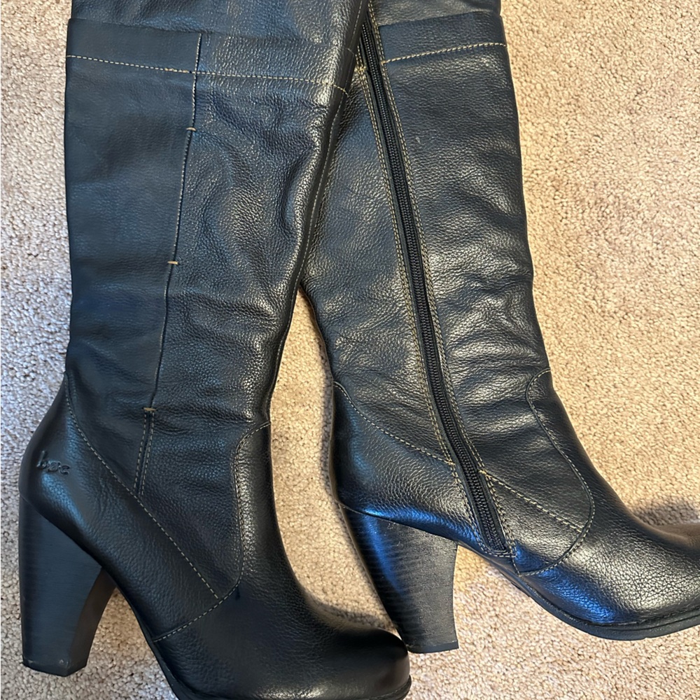 B.O.C. Tall heeled black leather boots